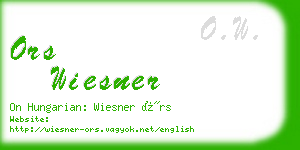 ors wiesner business card